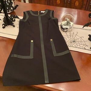 Black with leather trim Calvin Klein dress-Never Worn